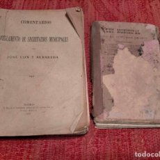 Libros antiguos: COMENTARIOS REGLAMENTO DE SECRETARIOS MUNICIPALES JOSÉ LON ALBAREDA 1902 LEY MUNICIPAL OCTUBRE 1877. Lote 346570193