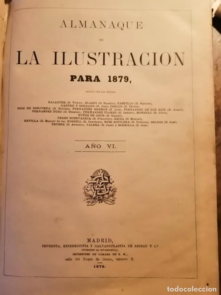 Libros antiguos: ALMANAQUE DE LA ILUSTRACI&Oacute;N PARA 1879 - 83 - Foto 4