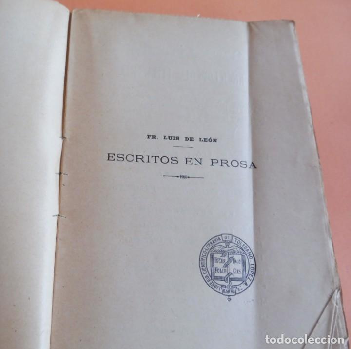 Libros antiguos: Fr. LUIS DE LE&Oacute;N - ESCRITOS EN PROSA - - Foto 4