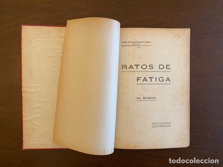 Libros antiguos: Libro &ldquo;Ratos de Fatiga&rdquo; de Ram&oacute;n de Echevarrioste - Foto 3