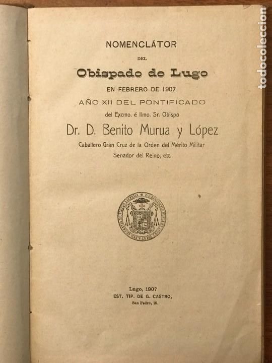 Libros antiguos: Gu&iacute;a Eclesi&aacute;stica de Lugo, Galicia A&ntilde;o 1907. - Foto 4