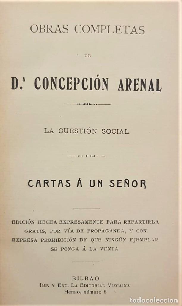 Libros antiguos: ARENAL, Concepci&oacute;n. Cartas a un se&ntilde;or&hellip; - Foto 1
