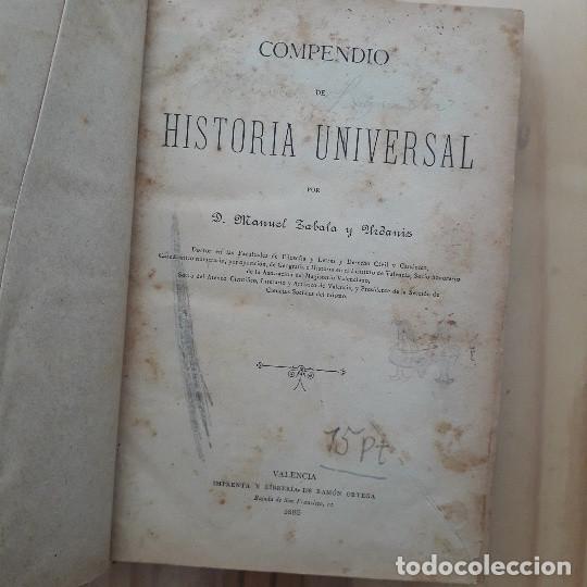 Libros antiguos: COMPENDIO DE HISTORIA UNIVERSAL - MANUEL ZABALA Y URDANIZ- 1885 - Foto 2