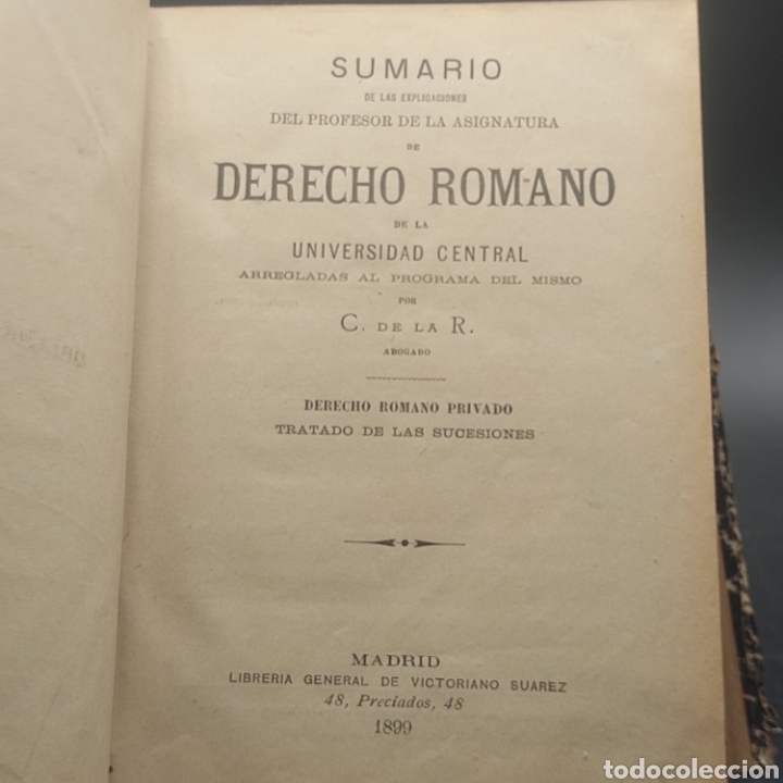 Libros antiguos: DERECHO ROMANO. UNIVERSIDAD CENTRAL. MADRID 1899 - Foto 4