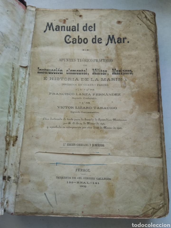 Libros antiguos: MANUAL DEL CABO DE MAR/FERROL 1902 - Foto 3