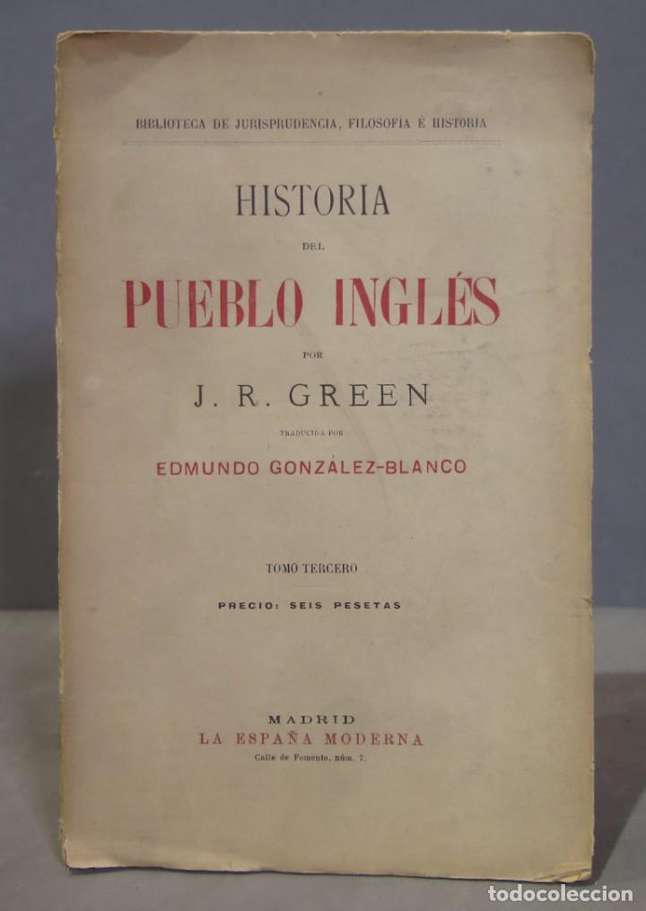 Antiquarische B&uuml;cher: HISTORIA DEL PUEBLO INGL&Eacute;S. J. R. GREEN. TOMO III