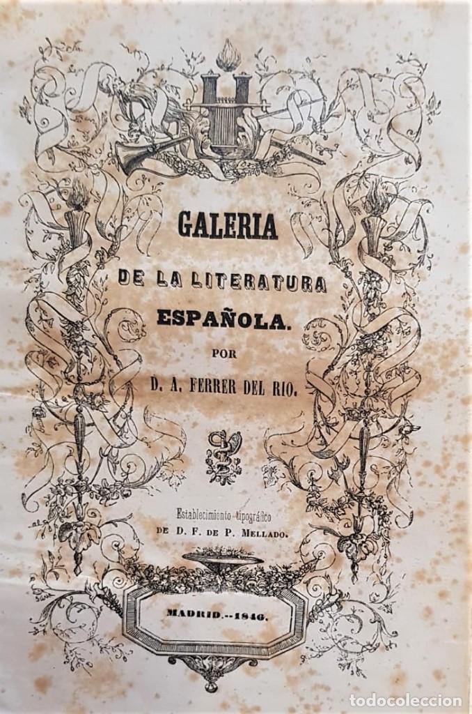 Antiquarische B&uuml;cher: FERRER DEL R&Iacute;O, A. Galer&iacute;a de la literatura espa&ntilde;ola.