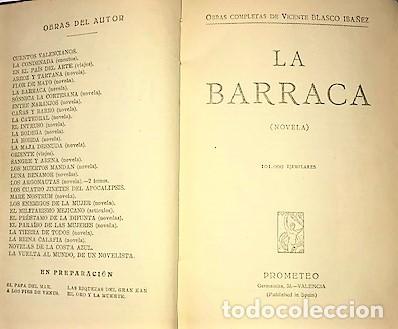 Libros antiguos: VICENTE BLASCO IBA&Ntilde;EZ ... LA BARRACA ... 1925 - Foto 2