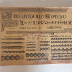 Libros antiguos: HELIODORO GIMENO FCA. DE MOLDURAS DE ARTE DE MADERA. 1932