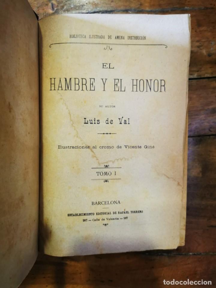Libros antiguos: VAL, Luis de. El hambre y el honor - Foto 3