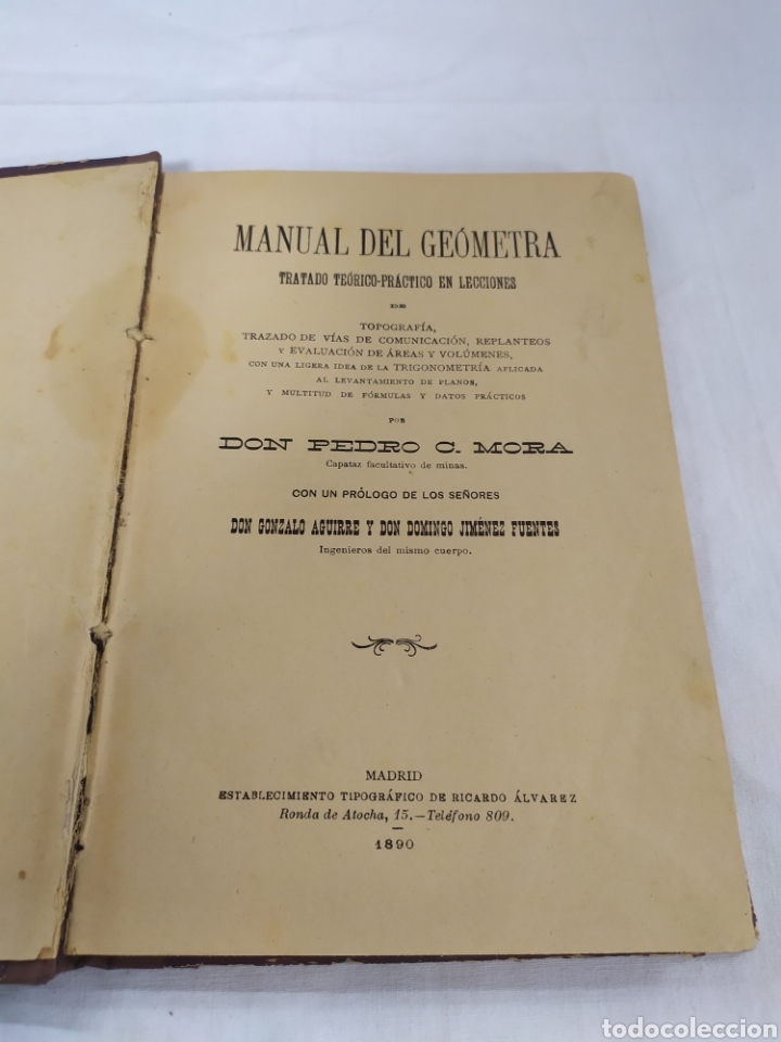 Libros antiguos: Manual del ge&oacute;metra de 1890 - Foto 3