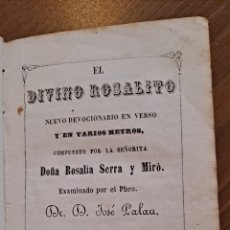 Libros antiguos: EL DIVINO ROSALITO. 1850 NUEVO DEVOCIONARIO EN VERSO Y EN VARIOS METROS... ROSALÍA SERRA Y MIRÓ. Lote 351874364