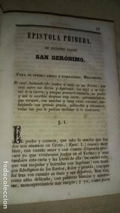 Libros antiguos: EPISTOLAS DE SAN GERONIMO - A&Ntilde;O 1851 - EN PIEL. - Foto 3