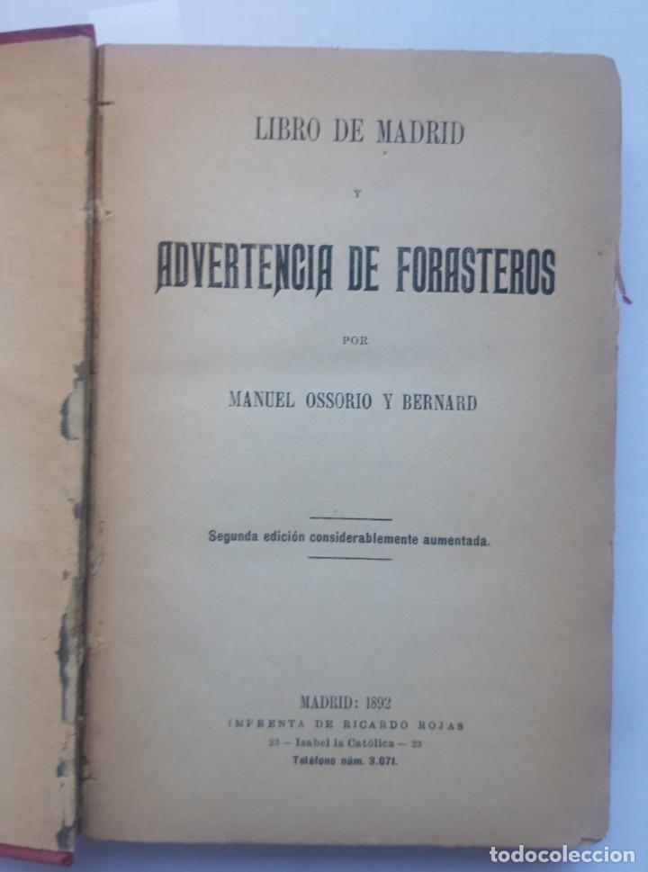 Libros antiguos: LIBRO DE MADRID Y ADVERTENCIA DE FORASTEROS 1892 - Foto 2