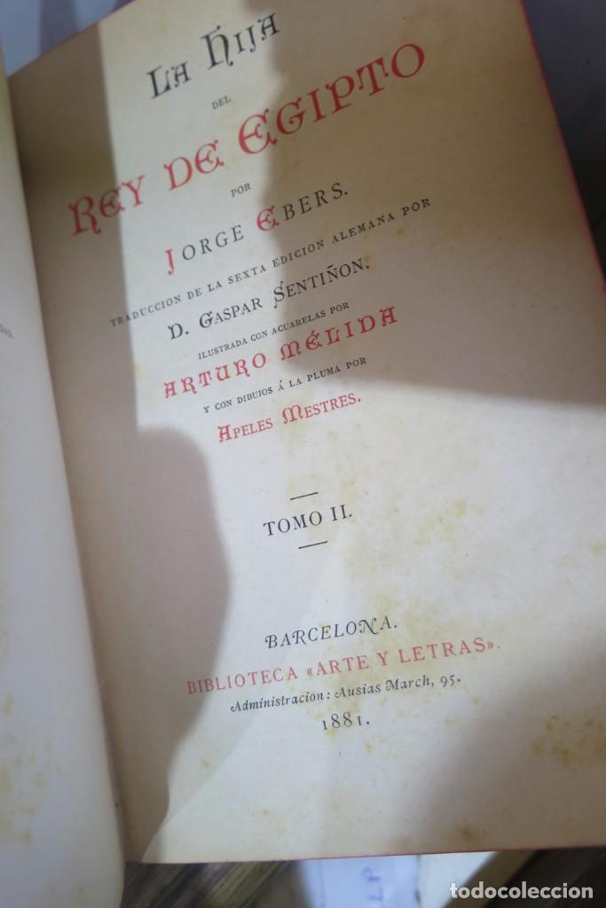 Libros antiguos: 1881.- La hija del Rey de Egipto. EBERS. TOMO II - Foto 2