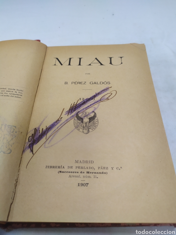 Libros antiguos: MIAU de B. P&eacute;rez Gald&oacute;s, 1907 - Foto 3