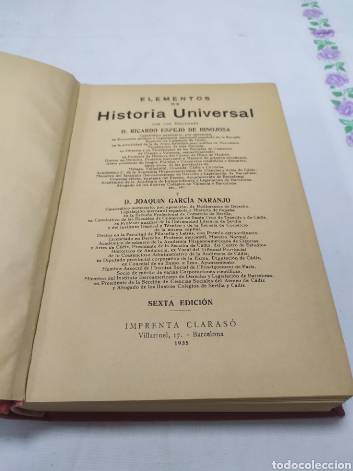Libros antiguos: Elementos de historia universal, Imprenta Claras&oacute;, 1935 - Foto 3