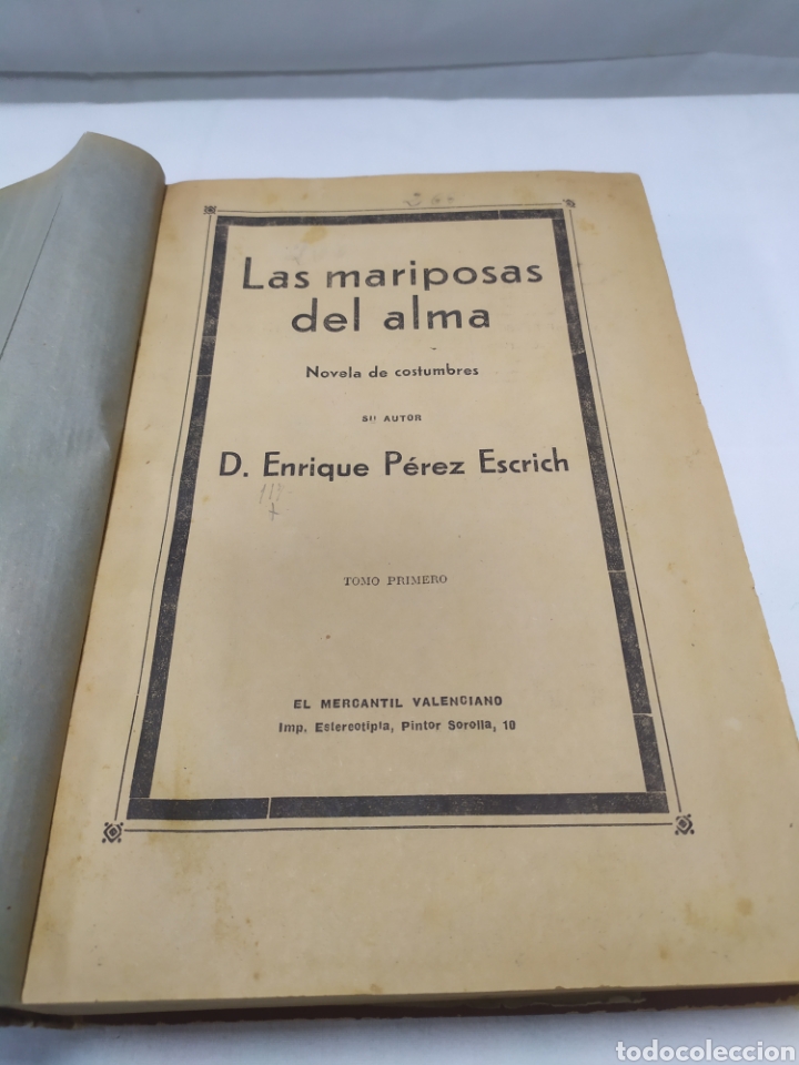 Libros antiguos: La mariposas del alma, P&eacute;rez Escrich - Foto 3