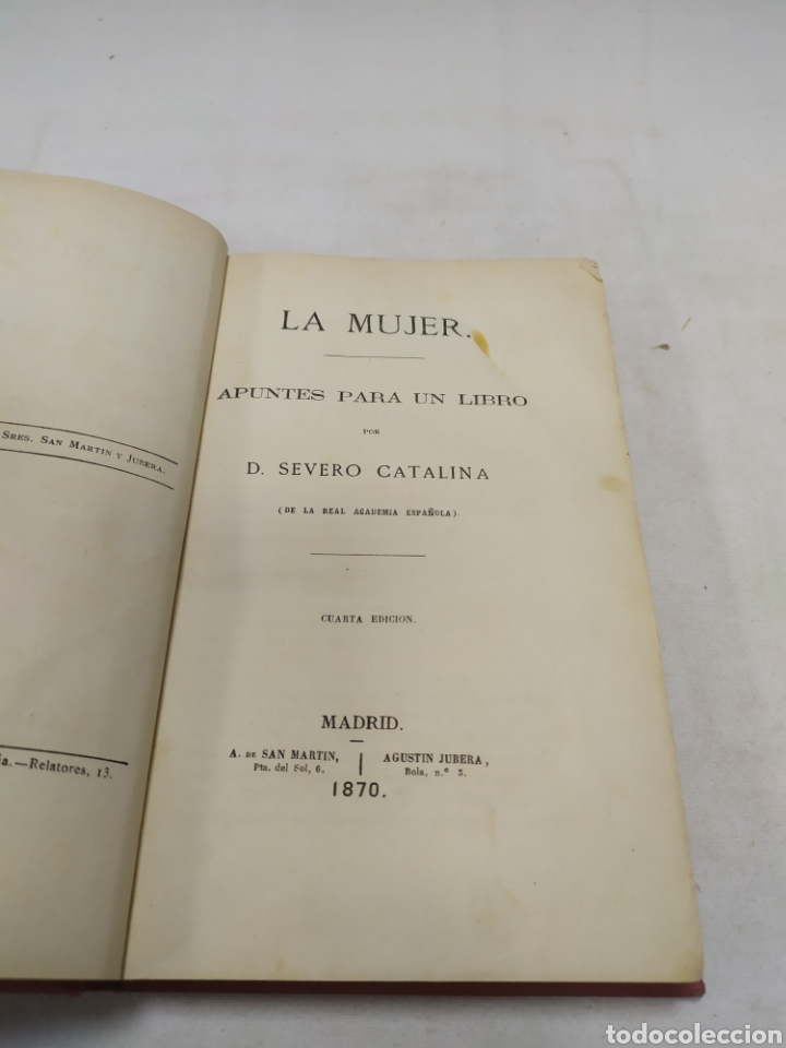 Libros antiguos: La mujer, Severo Catalina, 1870 - Foto 3