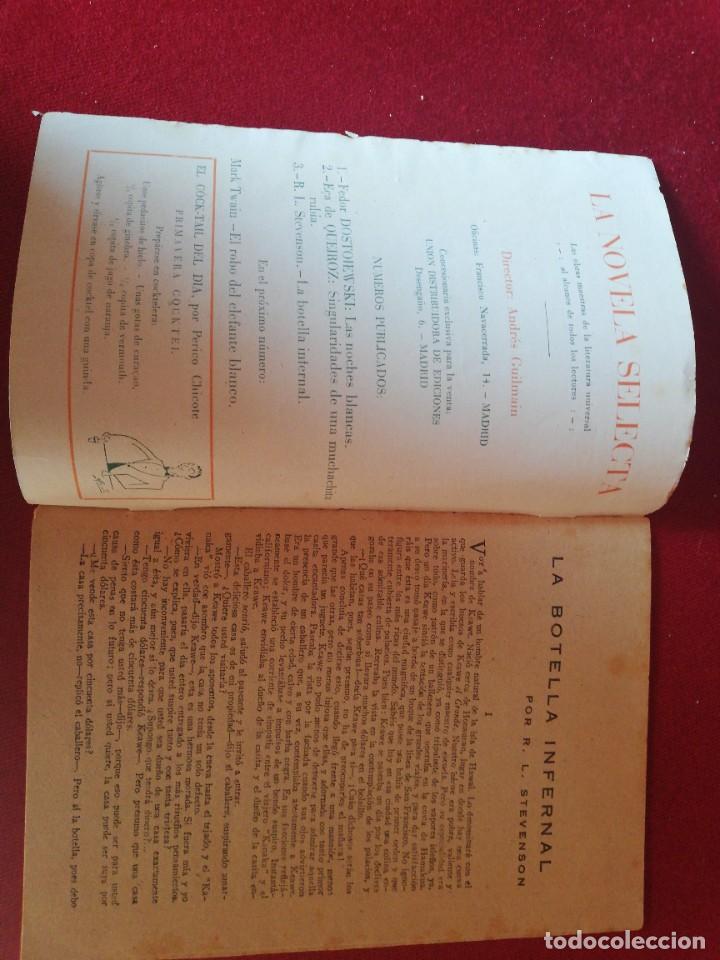 Libros antiguos: La botella infernal. Stevenson, R. L. - La novela selecta. - Foto 2