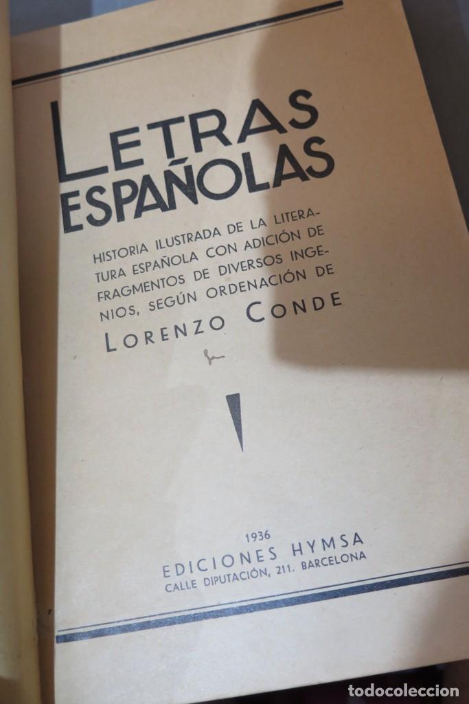 Libros antiguos: 1936.- LETRAS ESPA&Ntilde;OLAS. LORENZO CONDE - Foto 2