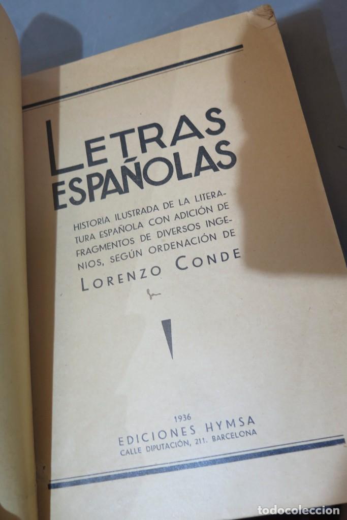 Libros antiguos: 1936.- LETRAS ESPA&Ntilde;OLAS. LORENZO CONDE - Foto 3