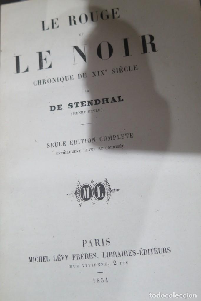 Libros antiguos: 1854.- LE ROUGE ET LE NOIR. STENDHAL - Foto 2