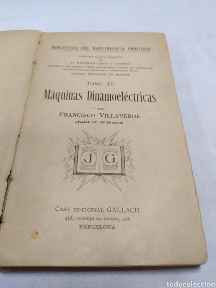 Libros antiguos: Dinamos de corriente continua, Casa Editor Gallach - Foto 2