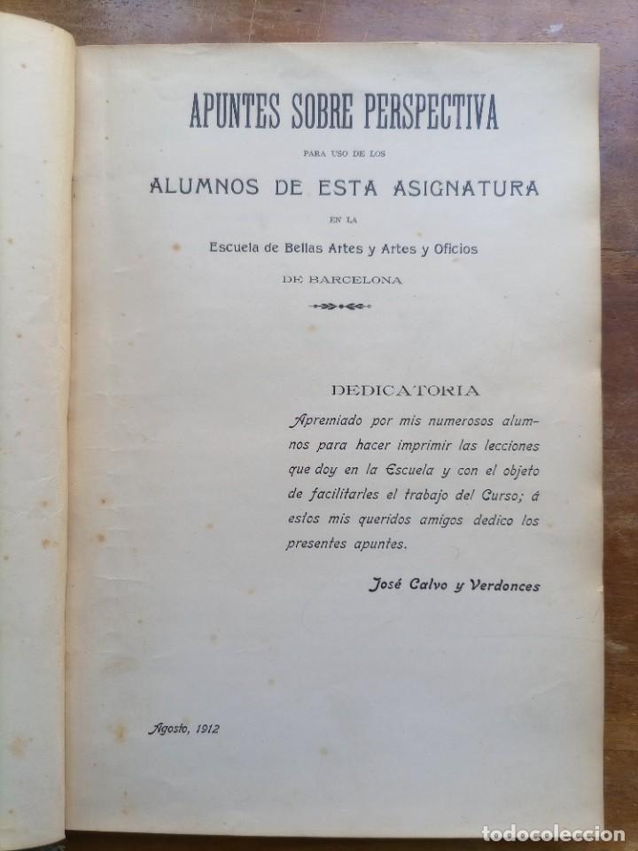 Libros antiguos: Apuntes sobre perspectiva Jos&eacute; Calvo 1912 - Foto 6