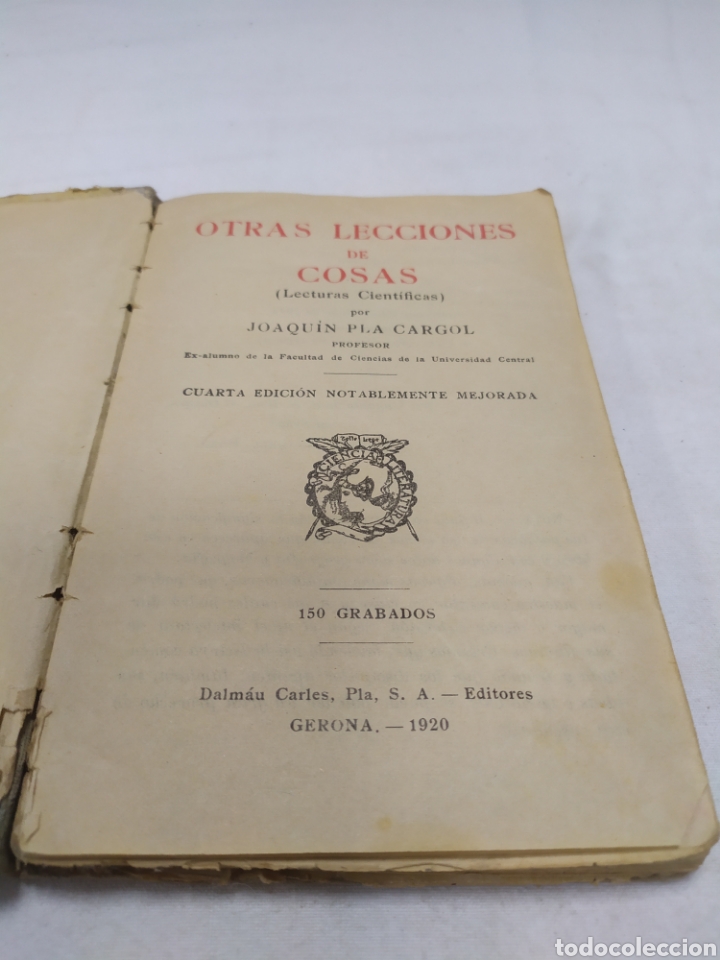 Libros antiguos: Otras lecciones de cosas, Joaqu&iacute;n Pla Cargol, 1920 - Foto 3