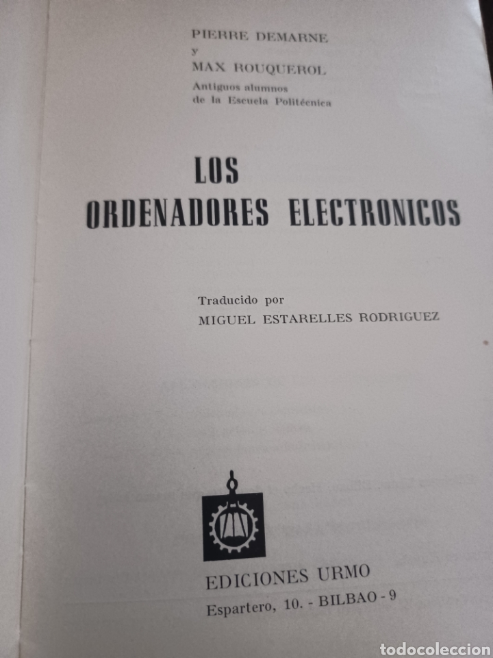 Libros antiguos: Barybook 237... Los ordenadores electr&oacute;nicos pierre de marne rouquerol ediciones Urmo - Foto 3
