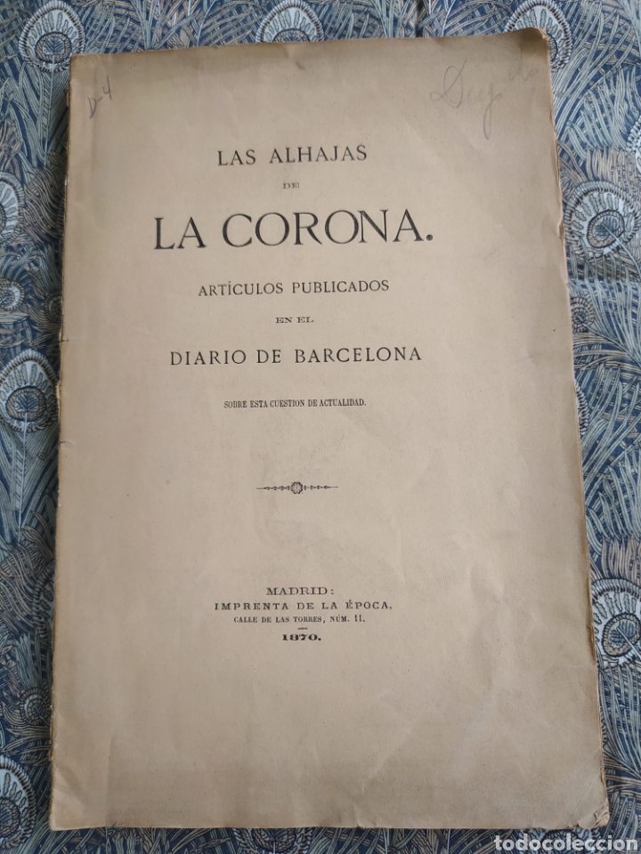 Libros antiguos: Alhajas de La Corona. - Foto 1