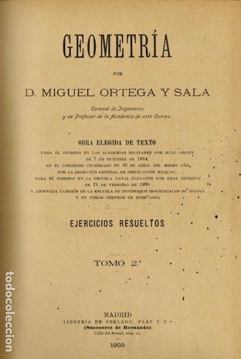 Libros antiguos: GEOMETR&Iacute;A, (EJERCICIOS RESUELTOS) - Foto 1