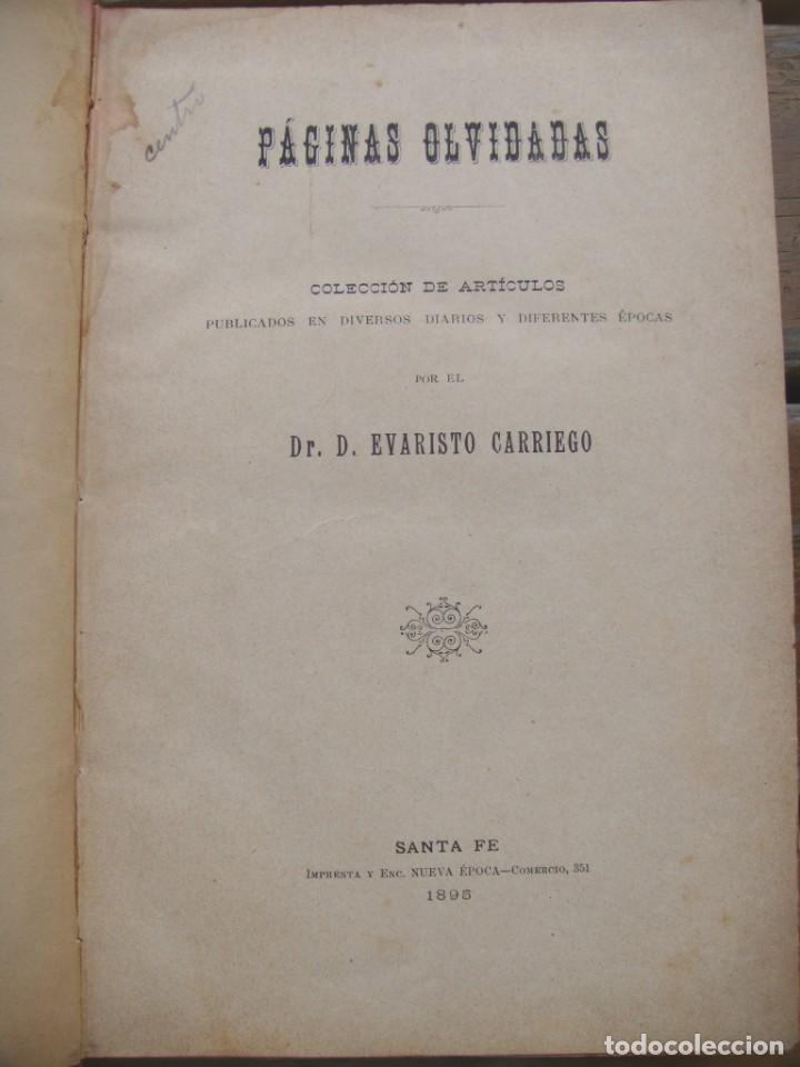 Libros antiguos: Dr. D. Evaristo Carriego: PAGINAS OLVIDADAS - Foto 3