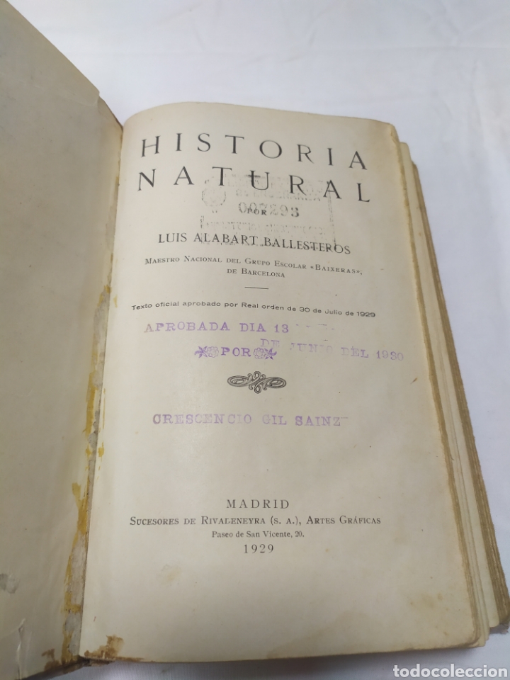 Libros antiguos: Historia natural, Luis Alabart, 1929 - Foto 3