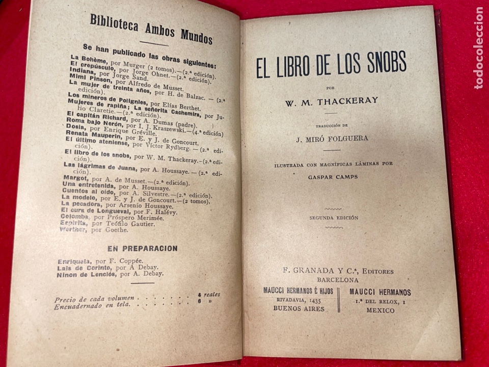 Libros antiguos: L- El libro de los snobs. W. M. Thackeray traducci&oacute;n de J. Mir&oacute; Folguera. - Foto 3
