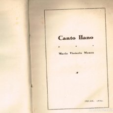 Libros antiguos: 1932 ”CANTO LLANO” MARÍA VICTORIA MAURA