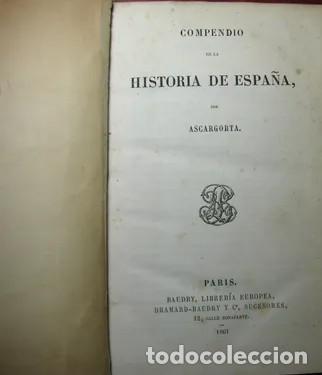 Libros antiguos: compendio de la Historia De Espa&ntilde;a - Ascagorta - Foto 2