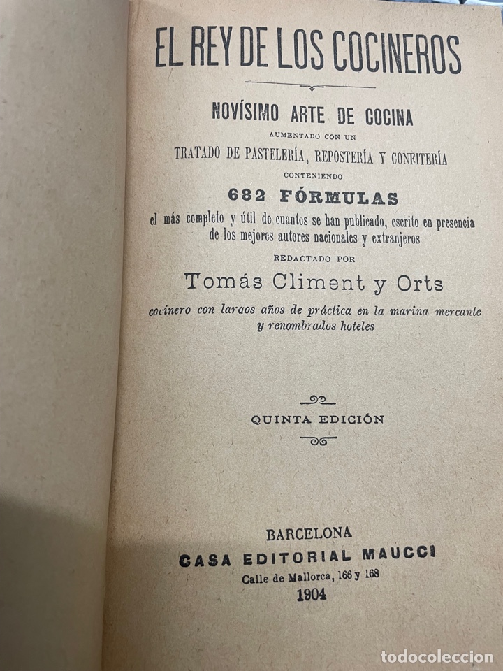 Libros antiguos: El Rey De Los Cocineros 1904 - Foto 4