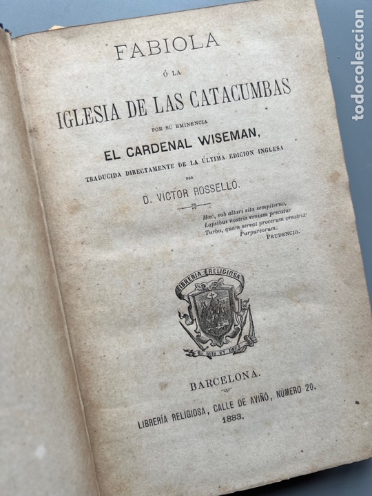Libros antiguos: FABIOLA, CARDENAL WISEMAN. Barcelona, 1883 - Foto 3