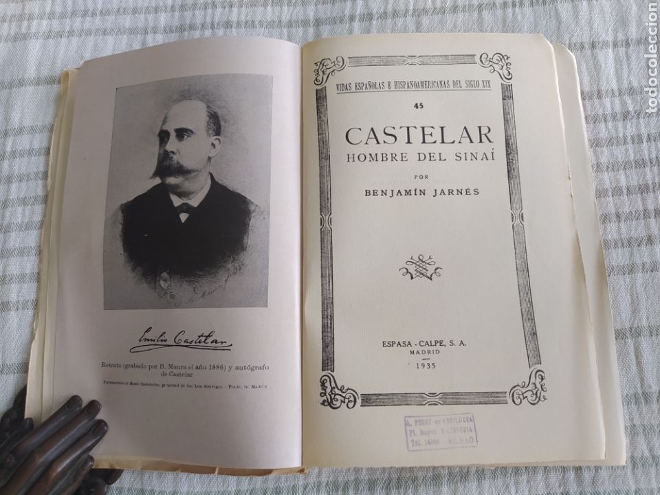 Libros antiguos: JARN&Eacute;S, Benjam&iacute;n - Castelar. Hombre del Sina&iacute;. - Foto 3