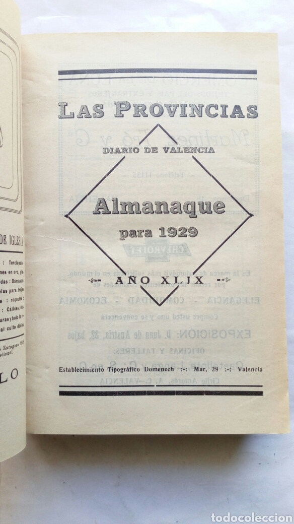 Libros antiguos: Almanaque para 1929. Las Provincias. - Foto 2