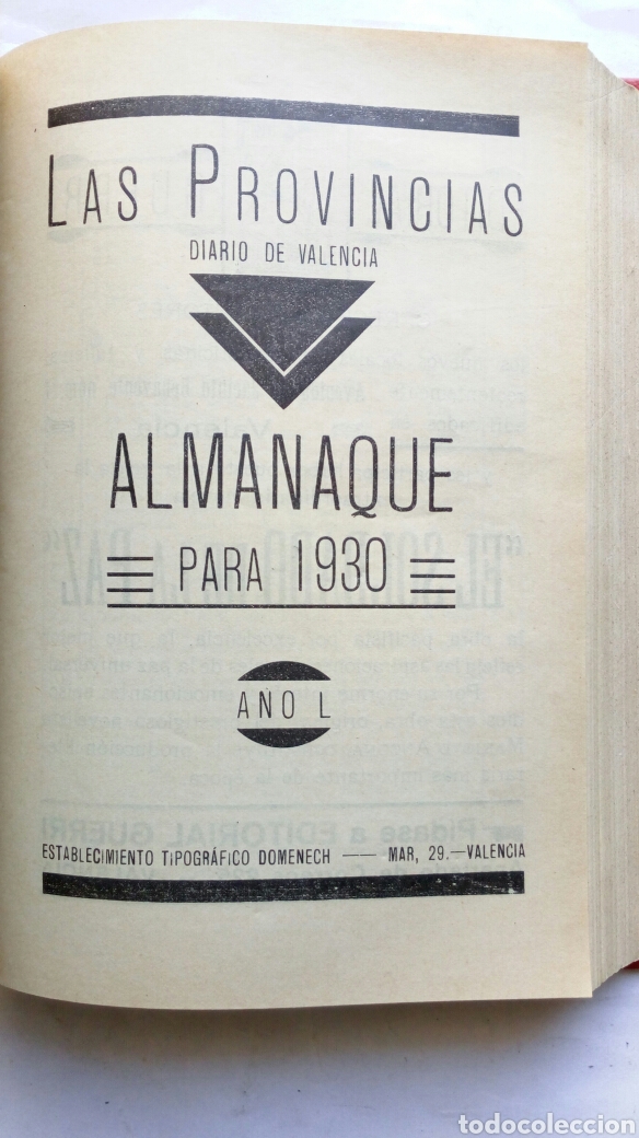 Libros antiguos: Almanaque para 1929. Las Provincias. - Foto 3