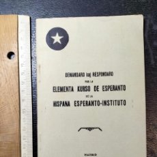 Libros antiguos: DEMANDARO KAJ RESPONSARO POR LA ELEMENTA KURSO DE ESPERANTO . 1928.. Lote 359813375