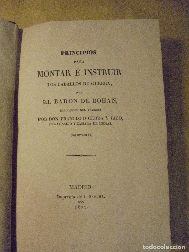Libros antiguos: EQUITACION. BARON DE BOHAN. PRINCIPIOS PARA MONTAR. 1827 - Foto 1