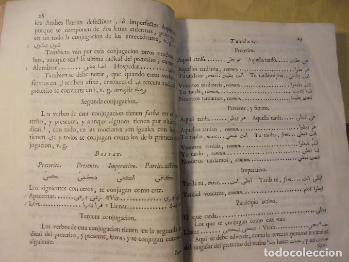 Libros antiguos: CA&Ntilde;ES. GRAMATICA ARABIGO-ESPA&Ntilde;OLA. 1775. 1&ordf; Edici&oacute;n - Foto 7