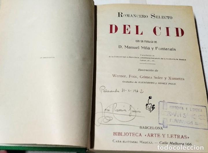 Libros antiguos: Romancero selecto del Cid, Maucci - Foto 3