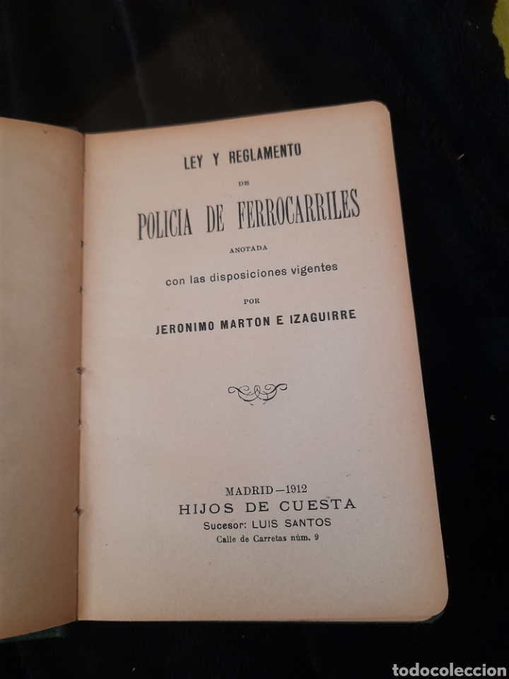 Libros antiguos: Ley y Reglamento de polic&iacute;a de Ferrocarriles de 1912 - Foto 2