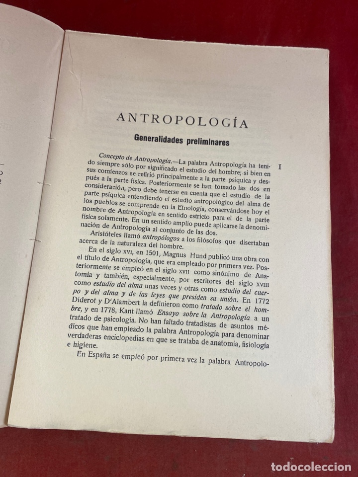 Libros antiguos: NOTAS PARA UN CURSO DE ANTROPOLOG&Iacute;A 1927 - Foto 4