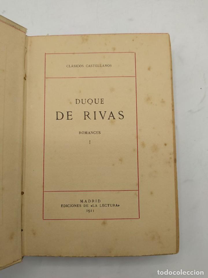 Libros antiguos: DUQUE DE RIVAS. ROMANCES. ED. LECTURA. 1911. - Foto 2